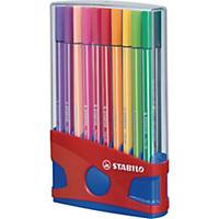 Stabilo® Pen 68 stiften, medium, assorti kleuren, doos van 20 stiften