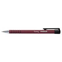 LYRECO SOFT RETRACTABLE BALL POINT RED PENS 0.5MM LINE WIDTH - BOX OF 12