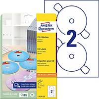 Labels Avery Zweckform L7676, CD/DVD, supersize, white, pack of 50 pcs