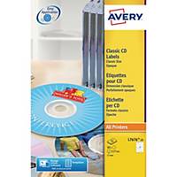 Etichette per cd Avery L7676 Ø 117 mm bianco - conf. 50