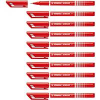 Fineliner - STABILO SENSOR F Box of 10 Red