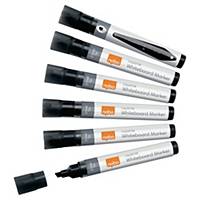 Nobo Dry Wipe Pens Liquid Ink Chisel Tip 10 Pack Black