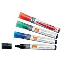 Nobo Dry Wipe Pens Liquid Ink Chisel Tip 10 Pack assorted colours