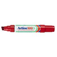 Artline 100N permanente marker, brede beitelpunt, rood, per stuk