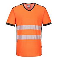 T-shirt haute visibilité Portwest PW310, décolleté V, taille M, orange/noir