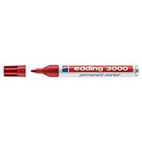 Marqueur permanent Edding® 3000, pointe fine et ronde, 1,5-3 mm, rouge, la pièce