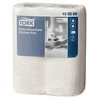 Papel de cocina Tork - 23 x 25 cm - 2 capas - blanco - Pack de 2 rollos