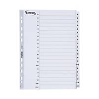 Lyreco Mylar a4 Tab File Dividers A-Z Index - Pack of 1 Set White
