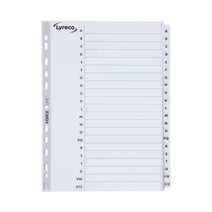 Lyreco Mylar A4 Tab File Dividers A Z Index Pack Of 1 Set White