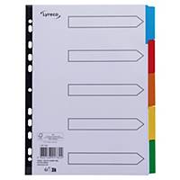 Lyreco Register Premium blanko, A4, aus Karton, 5 Blatt, farbig