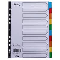 Lyreco Register Premium blanko, A4, aus Karton, 10 Blatt, farbig