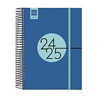 Agenda escolar Finocam label - día página - 155 x 212 mm - azul