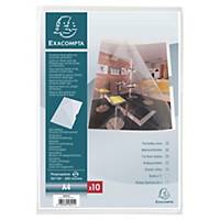 Exacompta Cut Flush Plastic Folder Clear 200 Micron A4-Pack of 10