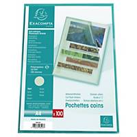 Exacompta Cut Flush Grained Plastic Folder Green 120 Micron A4-Pack of 100