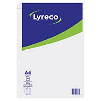 Lyreco notepad A4 squared 5x5 mm glued 80 pages