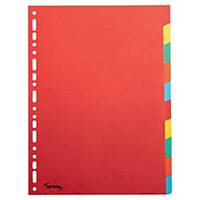 Lyreco Assorted Colour A4 10-Part Index Subject Dividers