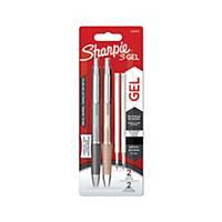 Stylo gel Sharpie, medium 0,7 mm, noir, paquet de 2 stylos et 2 recharges