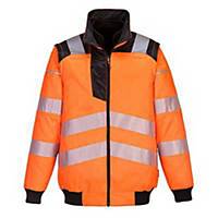 Portwest® PW302 Pilot warnschutz wasserdichte Jacke 3in1, Größe S, Orange
