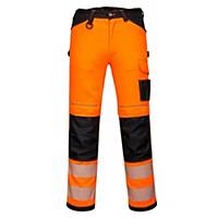High visibility stretch trousers Portwest PW303, class 2, orange/black, size 52