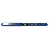 Pilot V-Ball roller pen, medium, metalen punt, vloeibare blauwe inkt, per stuk