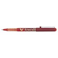 Pilot V-Ball roller pen, medium, metalen punt, vloeibare rode inkt, per stuk