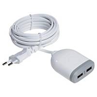 Chargeur double USB ultra rapide Watt&Co - 3m - blanc