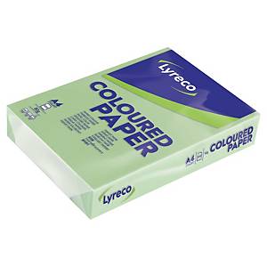 LYRECO COLOURED COPY PAPER A4 80G - BRIGHT GREEN - REAM OF 500 SHEETS