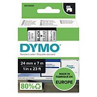 DYMO D1 LABELLING TAPE 7M X 24MM - BLACK ON CLEAR