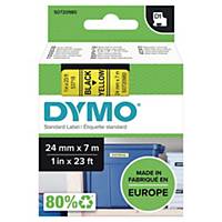 Dymo D1 Labels, 24mm X 7M Roll, Black Print On Yellow
