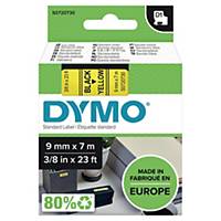 Ruban pour étiquettes Dymo 40918 D1, ruban adhésif, 9 mm, noir sur jaune
