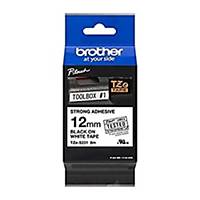 Ruban d’étiqueteuse Brother Pro Tape TZE-S231, 12mmx8 m, noir/blanc