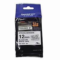 Brother TZE-S231 Extra Strength Adhesive Labelling Tape 12mm x 8m Black on White