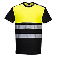 T-shirt alta visibilità Portwest PW311 nero/giallo tg L