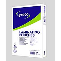 Pack de 100 bolsas para plastificar Lyreco - A4 -125 µ - mate