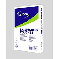 Laminating film Lyreco A6, 2 x 125 my, glossy, package of 100 pcs