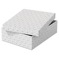 Boîte de rangement Esselte - format médium bas - blanc - par 3