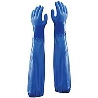 SHOWA SWA690 CHEMICAL PROTECTION GLOVES PVC COATED 8 BLUE PAIR