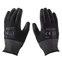 PAIR DELIGHT SAFETY GLOVES 8 BLK