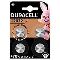 Duracell CR2032 knoopcel  lithium, per 4