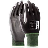 Ardon® Pure Touch Multipurpose Gloves, Size L, Black, 12 Pairs