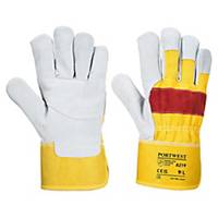 Portwest A219 klassieke Chrome Rigger handschoen geel/rood, maat XL