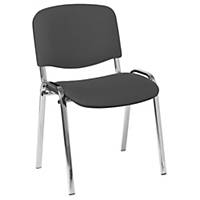 4 Leg Stacking Chair Charcoal with Chrome Frame