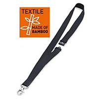 Lanyards Durable 8240-01, bamboo, 44 cm, safety closure, black, pack of 10 pcs