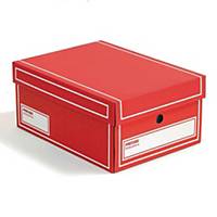 Pudło z przykrywką PRESSEL StoreBox, 350x255x155 mm, czerwone, 10 sztuk*