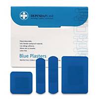 Plasters Blue Detectable  Assorted Sizes (Pack of 100)
