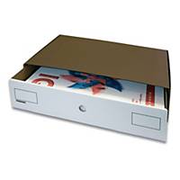Regał z szufladkami PRESSEL Stapelbox, A3, brązowo-biały, opakowanie 10 sztuk*