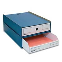 Regał z szufladkami PRESSEL Stapelbox, A4, 75mm,  niebiesko-biały, op 10 szt*