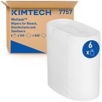 Kimtech® Wettask™ DS Wipes for Solvents 7757, per 6 rolls x 140 wipes