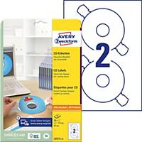 Labels Avery Zweckform L6015, CD/DVD, classic size, white, pack of 50 pcs