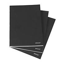 Caderno agrafado Ancor Classic Stripes - A4 - 80 folhas - 5 x 5 - preto